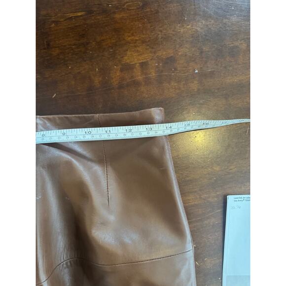 Antonio Melani Genuine Leather Skirt Brown Size Small – Pencil Midi Style - Picture 6 of 7